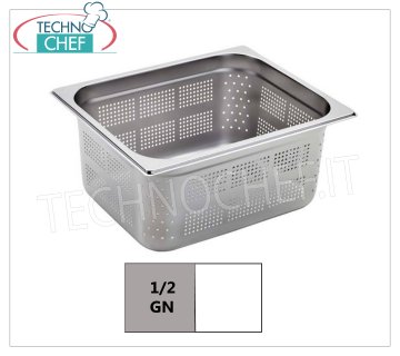 Contenedores GN 1/2 perforados en acero inoxidable Bandeja gastro-norm 1/2, perforada, acero inoxidable 18/10, dim.mm.325 x 265 x 20 h