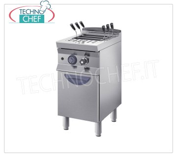 TECHNOCHEF - COCINA DE PASTA ELÉCTRICA en MÓVIL, Línea 900, 1 tanque de lt.40 COCINA ELÉCTRICA, ACERO INOXIDABLE BIM, Línea 900, 1 tanque lt.40, V.400 / 3, potencia eléctrica kW.9,2, peso Kg.50, dim.mm.400x900x900h