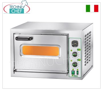 FIMAR - Horno eléctrico de pizza para 1 pizza, cámara de 40,5x40,5 cm, altura 22 cm, mandos mecánicos, mod. MICROVC22