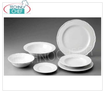 SATURNIA - Platos y vajilla de porcelana blanca - Colección PRAGA - Gama completa