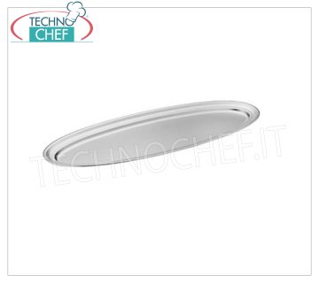 Bandejas para servir de acero inoxidable BANDEJA DE SERVICIO OVALADA CON BORDE DE ACERO INOXIDABLE CM.65