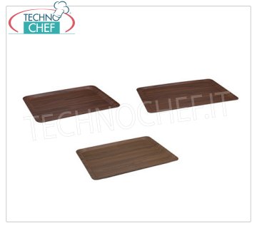 Bandejas de autoservicio en laminado plástico Bandeja rectangular nogal laminado, CAMBRO, Cm.53x32,5