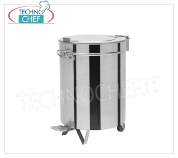 Contenedor de acero inoxidable con ruedas, capacidad 75 lt.