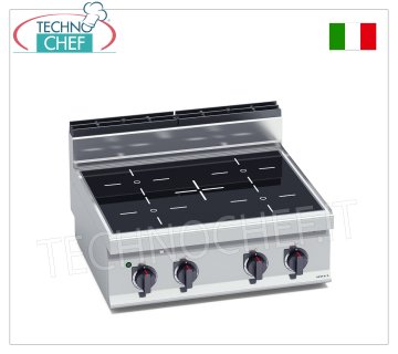 TECHNOCHEF - COCINA ELÉCTRICA 4 ZONAS INFRARROJOS TOP, Kw.12,8, Mod.E7P4B/VTR COCINA ELÉCTRICA 4 ZONAS INFRARROJOS ENCIMERA, BERTOS, Línea MACROS 700, Serie INFRARROJOS, con 4 zonas CUADRADAS de 230x230 mm, MANDOS INDEPENDIENTES, V.400/3+N, Kw.12,8, Peso 42 Kg, dim.mm.