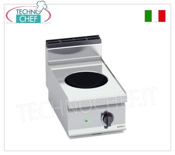 TECHNOCHEF - COCINA ELÉCTRICA 1 PLACA WOK con PLACA DE INDUCCIÓN, Kw.3,5, Mod.E7WOK-B/IND