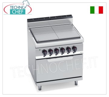 TECHNOCHEF - COCINA ELÉCTRICA DE SUPERFICIE SÓLIDA sobre HORNO ELÉCTRICO GN 2/1, Kw.16,5, Mod.E7TP+FE COCINA ELÉCTRICA DE ENCIMERA FIJA sobre HORNO ELÉCTRICO GN 2/1, BERTOS, Línea MACROS 700, Serie HIGH POWER, 4 ZONAS DE COCCIÓN, MANDOS INDEPENDIENTES, V.400/3+N, Kw.16,5, Peso 140, dim.mm.