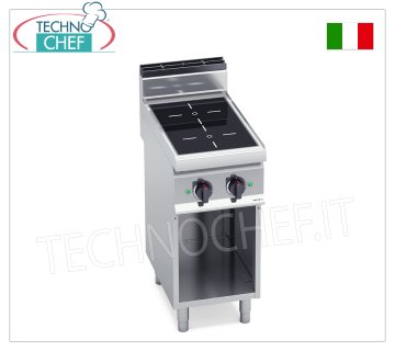 TECHNOCHEF - COCINA ELÉCTRICA DE INDUCCIÓN DE 2 ZONAS sobre MUEBLE ABIERTO, Kw.7, Mod.E7P2M/IND COCINA ELÉCTRICA DE 2 ZONAS DE INDUCCIÓN sobre MUEBLE ABIERTO, BERTOS, línea MACROS 700, Serie POWER INDUCTION, con 2 zonas CUADRADAS de 230x230 mm, MANDOS INDEPENDIENTES, V.400/3+N, Kw.7,00, Peso 45 Kg, dim.mm .400x700x900h