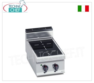 TECHNOCHEF - COCINA ELÉCTRICA 2 ZONAS INFRARROJOS TOP, Kw.6,4, Mod.E7P2B/VTR COCINA ELÉCTRICA 2 ZONAS INFRARROJOS ENCIMERA, BERTOS, Línea MACROS 700, Serie INFRARROJOS, con 2 zonas CUADRADAS de 230x230 mm, MANDOS INDEPENDIENTES, V.400/3+N, Kw.6,4, Peso 22 Kg, dim.mm.