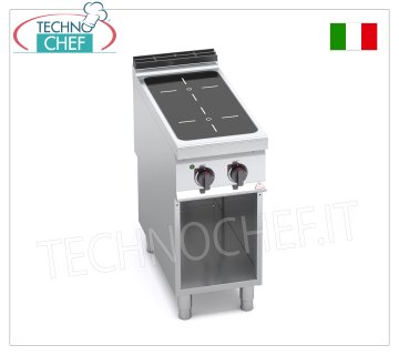 TECHNOCHEF - COCINA ELÉCTRICA DE 2 ZONAS DE INFRARROJOS sobre MUEBLE ABIERTO, mod. E9P2MP/VTR COCINA ELÉCTRICA DE 2 ZONAS DE INFRARROJOS sobre MUEBLE ABIERTO, Línea BERTOS MAXIMA 900, Serie INFRARROJOS, con 2 ZONAS CUADRADAS de 270x270 mm, MANDOS INDEPENDIENTES, V.400/3+N, Kw. 8.00, peso 40 kg, dim.mm.400x900x900h