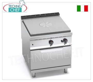 TECHNOCHEF - COCINA SOLIDA A GAS sobre HORNO A GAS GN 2/1, mod. G9TP+FG COCINA SOLIDA A GAS sobre HORNO A GAS GN 2/1, línea BERTOS MAXIMA 900, Serie HIGH POWER, potencia térmica total Kw. 20,8, peso 198 kg, dim.mm.800x900x900h