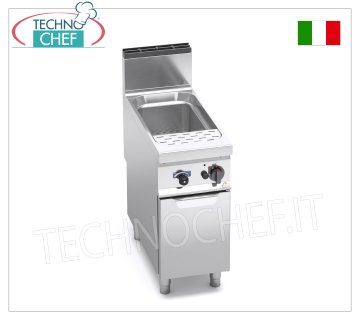 TECHNOCHEF - CUOCIPASTA a GAS su MOBILE,  Vasca da  40 lt., Mod.G9CP40 COCEPASTA A GAS MÓVIL, BERTOS, Línea MAXIMA 900, 1 cuba de 40 litros, Potencia térmica Kw.12,00, Peso 54 Kg, dim.mm.400x900x900h