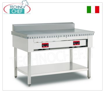 Cocina piadina ELÉCTRICA con PLACA DE ACERO, Versión sobre patas con estante inferior, Cocina piadina eléctrica, versión sobre patas con estante inferior, con placa de acero 600x600 para 4 piadinas, V 380/3+N, 4,00 kw, dim. exterior mm 650x730x960h