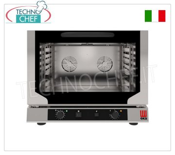 TECNOEKA - Horno eléctrico de convección con grill y humidificador, 4 bandejas 60x40 cm, dim.mm.784x754x634h