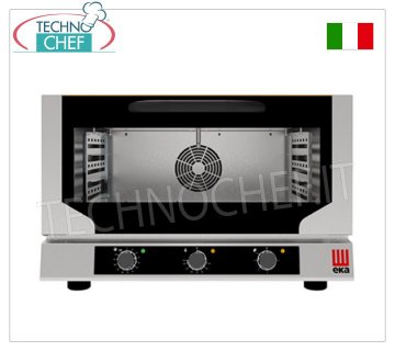 TECNOEKA - HORNO ELÉCTRICO DE CONVECCIÓN VENTILADO con VAPOR DIRECTO, 3 bandejas pasteleras 600x400 mm, mod. EKF364NUD HORNO ELÉCTRICO DE CONVECCIÓN VENTILADO con VAPOR DIRECTO, Profesional para PASTELERÍA y PANADERIA, con cámara de cocción para 3 BANDEJAS 600x400 mm, MANDOS ELECTROMECÁNICOS, V.230/1, Kw.3,7, Peso 44 Kg, dim.mm.784x754x504h