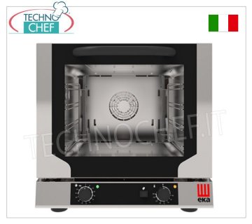 TECNOEKA - HORNO ELÉCTRICO DE CONVECCIÓN VENTILADO con HUMIDIFICADOR, 4 Bandejas 429x345 mm, Profesional, mod. EKF423NU HORNO ELÉCTRICO DE CONVECCIÓN VENTILADO con HUMIDIFICADOR, cámara de cocción para 4 BANDEJAS de 429x345 mm, MANDOS ELECTROMECÁNICOS, V.230/1, Kw.3,1, Peso 36,4 Kg, dimensiones exteriores mm.590x709x589h