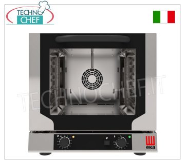 TECNOEKA - HORNO ELÉCTRICO DE CONVECCIÓN VENTILADO con VAPOR DIRECTO, para 4 bandejas 429x345 mm, mod. EKF423NUD HORNO ELÉCTRICO DE CONVECCIÓN VENTILADO con VAPOR DIRECTO, cámara de cocción para 4 BANDEJAS de 429x345 mm, MANDOS ELECTROMECÁNICOS, V.230/1, Kw.3,15, Peso 38 Kg, dimensiones exteriores mm.590x709x589h