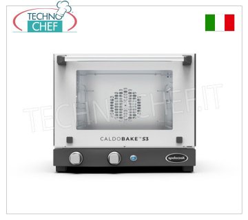 Spidocook - HORNO Eléctrico de CONVECCIÓN para 3 Bandejas 340x240 mm, Dim. mm. 480x523x402h