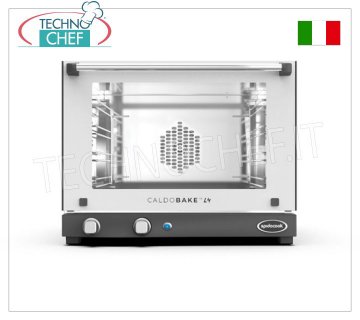 Spidocook - HORNO DE CONVECCIÓN Eléctrico, 4 Bandejas 46x33 cm, Profesional, Mod.CALDOBAKEL4 Horno convencional eléctrico ventilado, para GASTRONOMÍA y PASTELERÍA, capacidad 4 bandejas de 460x330 mm, temperatura regulable de 30°C a 260°C, controles manuales, tecnología AIR.PLUS y DRY.PLUS, V.230/1, Kw.3 , 00, Peso 22 Kg, Dim.mm.600x587x472h