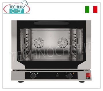 TECNOEKA - HORNO ELÉCTRICO DE CONVECCIÓN VENTILADO con HUMIDIFICADOR, 4 Bandejas GN1/1, Profesional, mod.EKF411N HORNO ELÉCTRICO DE CONVECCIÓN VENTILADO con cámara de cocción HUMIDIFICADOR para 4 BANDEJAS GASTRO-NORM 1/1 (mm 530x325), MANDOS ELECTROMECÁNICOS, V.230/1, Kw.3,4, Peso 50,4 Kg, dim.mm.784x754x634h