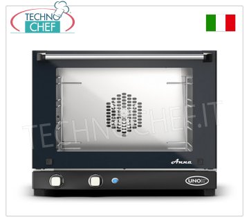 UNOX - Horno Eléctrico de Convección mod. XF023 ANNA, 4 bandejas 46x33 cm HORNO DE CONVENCIÓN eléctrico UNOX - Línea MISS - Modelo ANNA para GASTRONOMÍA y PASTELERÍA, capacidad bandejas de 4 mm. 460x330, versión con MANDOS MANUALES, V.230/1, Kw. 3,00, peso 22 kg, dim.mm. 600x587x472h