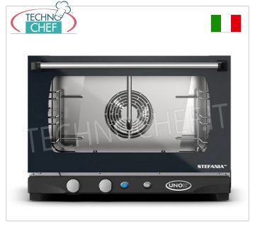 UNOX - Horno Eléctrico de Convección con Humidificador, mod. XFT113 STEFANIA, 3 bandejas de horno de 46x33 cm HORNO DE CONVENCIÓN eléctrico con humidificador línea UNOX-MISS, para GASTRONOMÍA y PASTELERÍA, capacidad bandejas de 3 mm. 460x330, versión con MANDOS MANUALES y HUMIDIFICADOR, V. 230/1, Kw. 3,00, peso 25 kg, dim. mm. 600X655x429h