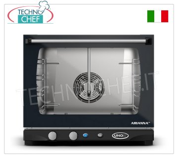 UNOX - HORNO Eléctrico de CONVECCIÓN, para GASTRONOMÍA y PASTELERÍA, capacidad BANDEJAS 4 mm. 460x330, versión con MANDOS MANUALES y HUMIDIFICADOR, V. 230/1, Kw. 3.00, Peso 31 Kg, dim.mm. 600X655x509h