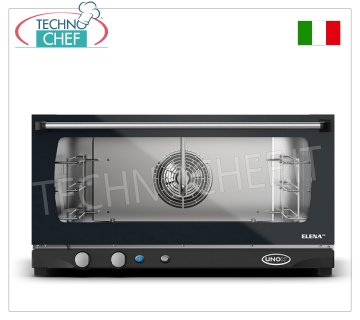 UNOX - Horno eléctrico de convección con humidificador, mod. XFT183 ELENA, 3 bandejas de 60x40 cm HORNO ELÉCTRICO DE CONVENCIÓN Línea UNOX-MISS, para GASTRONOMÍA y PASTELERÍA, capacidad 3 BANDEJAS de mm.600x400, versión con MANDOS MANUALES y HUMIDIFICADOR, V.230 / 1, Kw.3,2, Peso 40 Kg, dim.mm. 800x774x429h