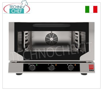 TECNOEKA - HORNO ELÉCTRICO DE CONVECCIÓN VENTILADO con VAPOR DIRECTO, 3 bandejas GN 1/1 (mm 530x325), Profesional - EKF311NUD HORNO ELÉCTRICO DE CONVECCIÓN VENTILADO con VAPOR DIRECTO, con cámara de cocción para 3 BANDEJAS GASTRO-NORM 1/1 (mm 530x325), MANDOS ELECTROMECÁNICOS, V.230/1, Kw.3,7, Peso 44 Kg, dim.mm.784x754x504h