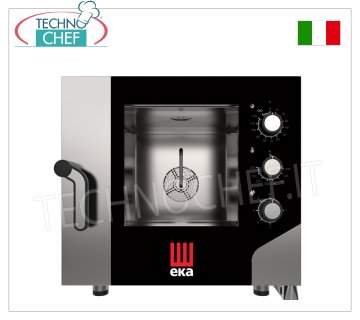Tecnoeka - HORNO Eléctrico Convección-Vapor para 5 BANDEJAS GN 1/1, dim. Dimensiones (alto x ancho x alto): 730 x 855 x 700 mm.