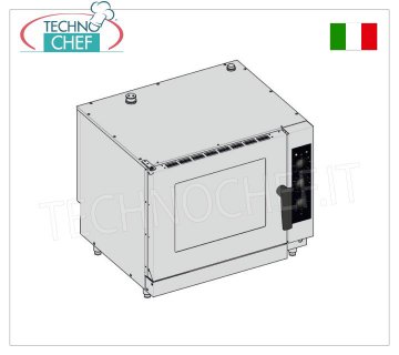Technochef - Horno eléctrico de convección-vapor para 6 bandejas GN 1/1 HORNO DE CONVECCIÓN A VAPOR eléctrico para GASTRONOMÍA, capacidad 6 BANDEJAS Gastronorm 1/1, versión con MANDOS ELECTROMECÁNICOS, V.400/3, Kw. 8,25, peso 87 Kg, dim.mm.860x710x740h