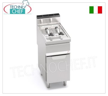 TECHNOCHEF - FREIDORA A GAS MÓVIL, 2 depósitos de 7+7 litros, Mod.GL7+7M FREIDORA A GAS MÓVIL, BERTOS, línea MACROS 700, Serie TURBO, 2 depósitos independientes de 7+7 litros, potencia térmica 9,2 kW, peso 45 Kg, dim.mm.400x700x900h