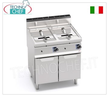 TECHNOCHEF - FREIDORA A GAS MÓVIL, 2 depósitos de 10+10 lt, Mod.GL10+10M FREIDORA A GAS MÓVIL, BERTOS, Línea MACROS 700, Serie TURBO, 2 depósitos independientes de 10+10 litros, Potencia térmica 13,8 Kw, Peso 56 Kg, dim.mm.800x700x900h