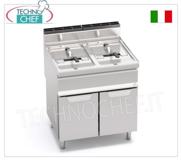 BERTOS - FREIDORA A GAS SOBRE MUEBLE, 2 cubas de 15+15 lt, Mod.GL15+15M