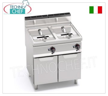 BERTOS - FREIDORA A GAS SOBRE MUEBLE, 2 cubas de 18+18 lt, Mod.GL18+18MI