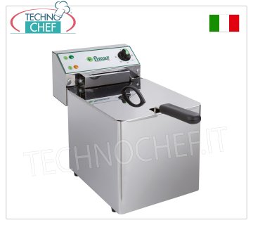 FIMAR - Technochef, Freidora eléctrica de encimera, 1 cuba de 8 litros, Mod.FR8N