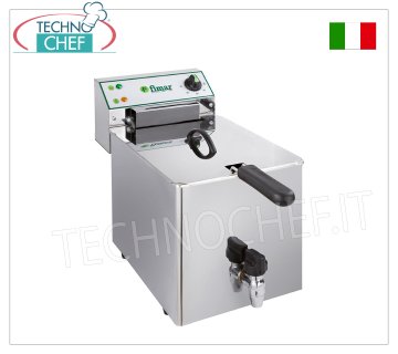 Fimar - FREIDORA ELÉCTRICA con GRIFO 10 lt, Mod.FR10RN FREIDORA ELÉCTRICA DE MOSTRADOR 10 litros, equipada con grifo de seguridad, producción horaria: 11 kg/h, V.400/3+N, Kw.6,00, Peso 10 Kg, dim.mm.265x519x359h