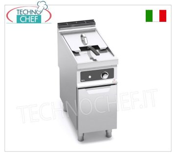 TECHNOCHEF - FREIDORA ELÉCTRICA sobre MÓVIL, 1 DEPÓSITO de 18 litros, Mod.E9F18-4M-BF FREIDORA ELÉCTRICA sobre MÓVIL, BERTOS, Línea MAXIMA 900, Serie TURBO, 1 DEPÓSITO de 18 litros, Controles Electrónicos Bflex, V.400/3+N, Kw.18,00, Peso 55 Kg, dim.mm.400x900x900h