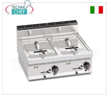 TECHNOCHEF - FREIDORA DE MOSTRADOR ELÉCTRICA, ALIMENTADA, 2 DEPOSITOS de 10+10 litros, Mod.E7F10-8BS