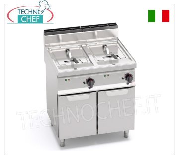 TECHNOCHEF - FREIDORA ELÉCTRICA MÓVIL, 2 DEPOSITOS de 10+10 litros, Mod.E7F10-8M FREIDORA ELÉCTRICA sobre MÓVIL, BERTOS, Línea MACROS 700, Serie TURBO, 2 DEPOSITOS INDEPENDIENTES de 10+10 litros, V.400/3+N, Kw.12,00, Peso 63 Kg, dim.mm.800x700x900h