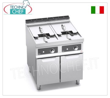 TECHNOCHEF - FREIDORA ELÉCTRICA sobre MÓVIL, 2 DEPOSITOS INDEPENDIENTES de 22+22 litros, Mod.E9F22-8M-BF
