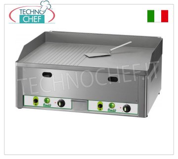 FIMAR - Fry Top Profesional a Gas para Encimera, 1/2 Plancha Estriada 1/2 Lisa, Mod.FRY2LM
