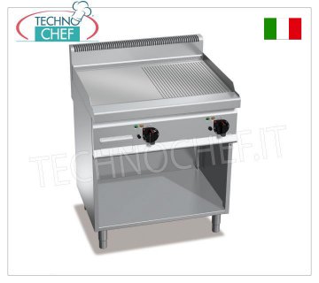 PLANCHA A GAS, PLANCHA MULTIPAN 1/2 ESTRIADA y 1/2 LISA, sobre MUEBLE, mod.G7FM8M-2