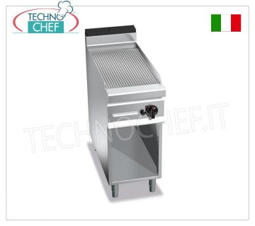 PLANCHA A GAS con PLACA MULTIPAN ESTRIADA, sobre MUEBLE, mod. G9FR4M