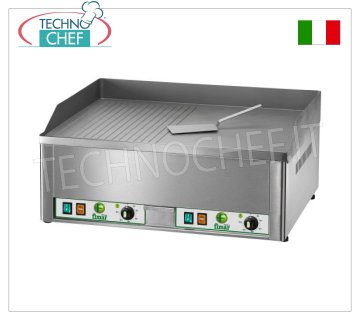 FIMAR - Fry Top Eléctrico Profesional de Encimera, 1/2 Plancha Estriada 1/2 Lisa, Mod. FRY2LR