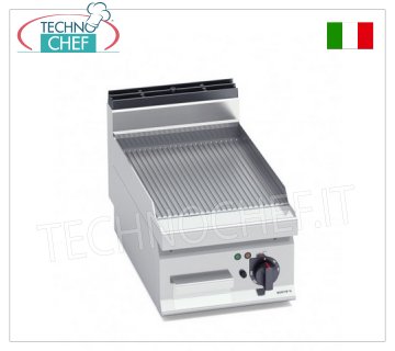 PLANCHA ELÉCTRICA con PLACA MULTIPAN ACANALADA, mod.E7FR4BP