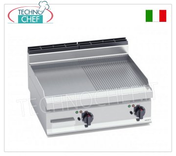 PLANCHA ELÉCTRICA con PLACA MULTIPAN 1/2 LISA y 1/2 ESTRIADA, módulo SUPERIOR, mod.E7FM8BP-2