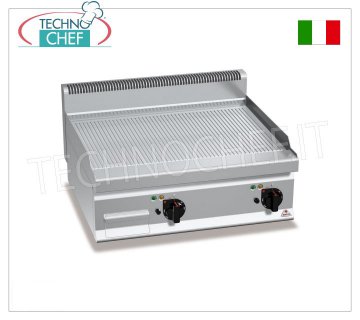 PLANCHA ELÉCTRICA con PLANCHA MULTIPAN ACANALADA, módulo SUPERIOR, mod.E7FR8BP-2
