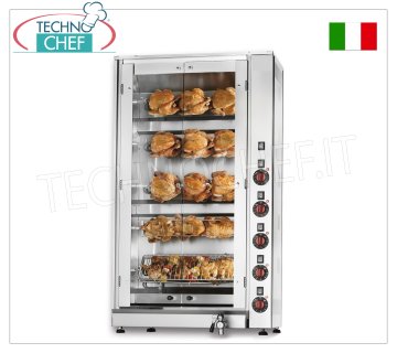 ASADOR ELÉCTRICO con 5 VARILLAS Schidione Superpuestas Independientes para 15 POLLOS