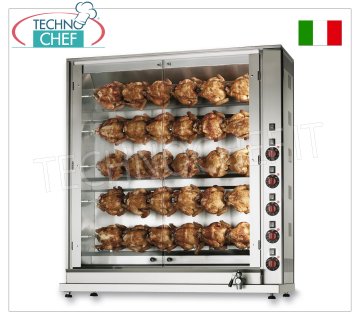ASADOR ELÉCTRICO con 5 varillas Schidione superpuestas independientes para 30 POLLOS