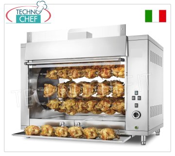 ASADOR PLANETARIO A GAS con 8 VARILLAS para 48 POLLOS,